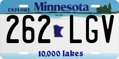 MN license plate 262LGV