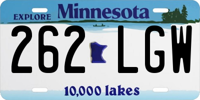 MN license plate 262LGW
