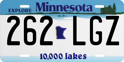 MN license plate 262LGZ