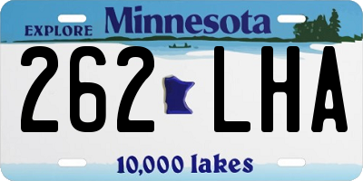 MN license plate 262LHA