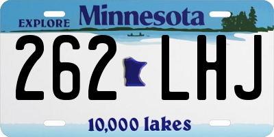 MN license plate 262LHJ