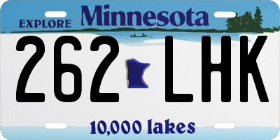 MN license plate 262LHK