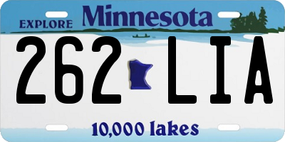 MN license plate 262LIA