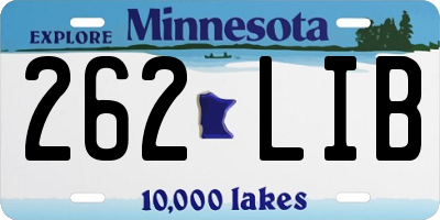 MN license plate 262LIB