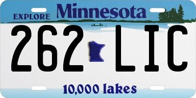 MN license plate 262LIC