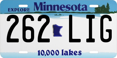 MN license plate 262LIG