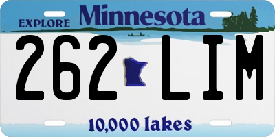 MN license plate 262LIM