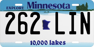 MN license plate 262LIN