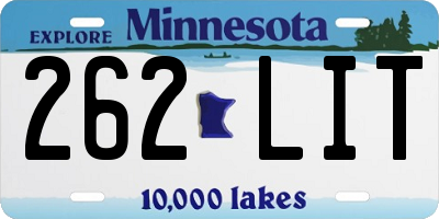 MN license plate 262LIT