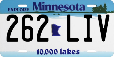 MN license plate 262LIV