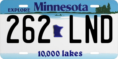MN license plate 262LND