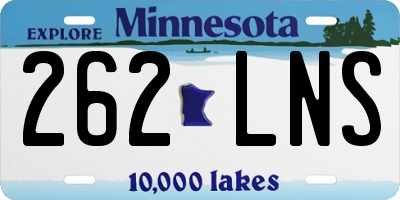 MN license plate 262LNS