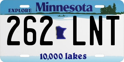 MN license plate 262LNT