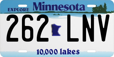 MN license plate 262LNV