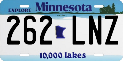 MN license plate 262LNZ