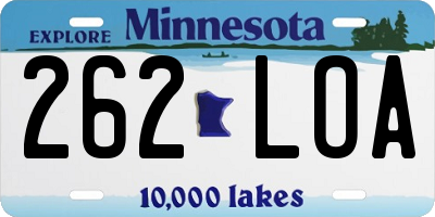 MN license plate 262LOA