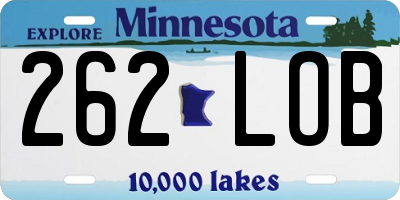 MN license plate 262LOB