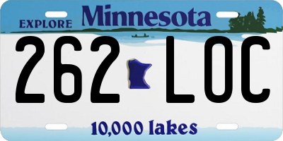 MN license plate 262LOC