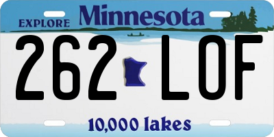 MN license plate 262LOF