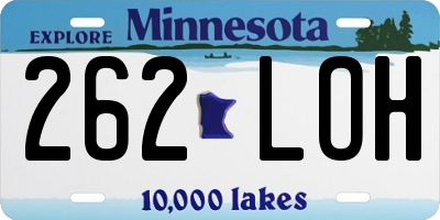 MN license plate 262LOH