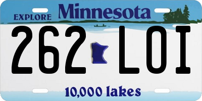 MN license plate 262LOI