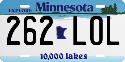 MN license plate 262LOL