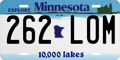 MN license plate 262LOM