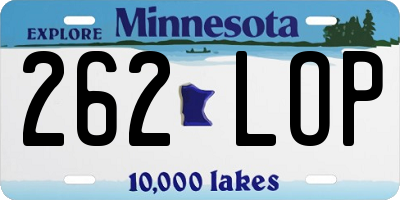 MN license plate 262LOP