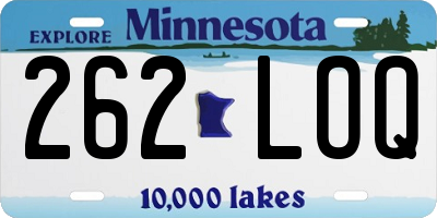 MN license plate 262LOQ