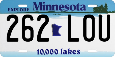 MN license plate 262LOU