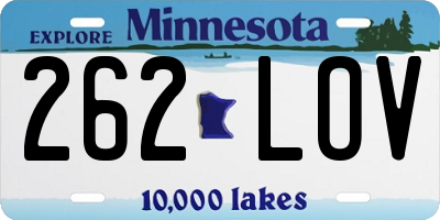 MN license plate 262LOV