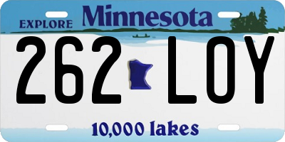 MN license plate 262LOY
