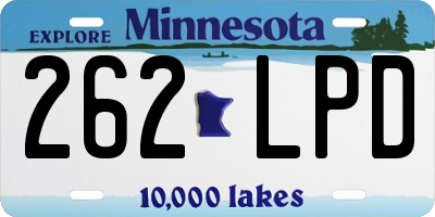 MN license plate 262LPD