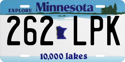 MN license plate 262LPK