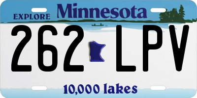 MN license plate 262LPV