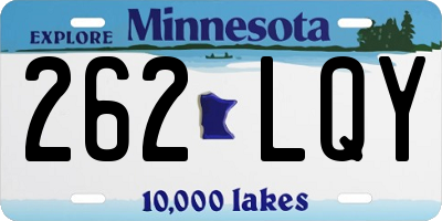 MN license plate 262LQY