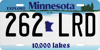 MN license plate 262LRD