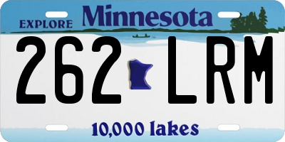 MN license plate 262LRM
