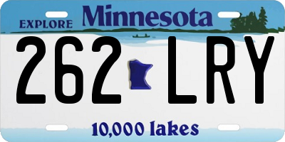 MN license plate 262LRY