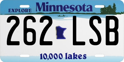 MN license plate 262LSB