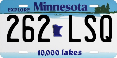 MN license plate 262LSQ
