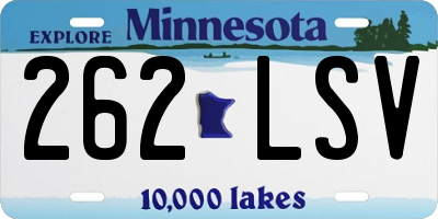 MN license plate 262LSV