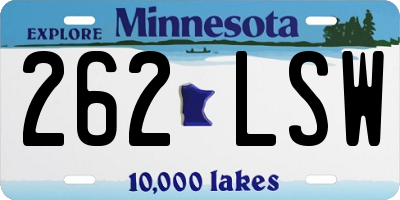 MN license plate 262LSW