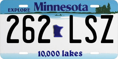 MN license plate 262LSZ