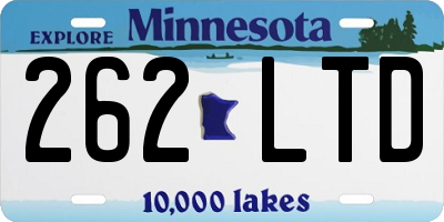 MN license plate 262LTD