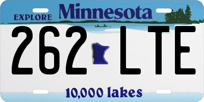 MN license plate 262LTE
