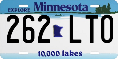 MN license plate 262LTO