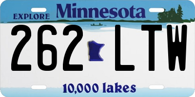 MN license plate 262LTW