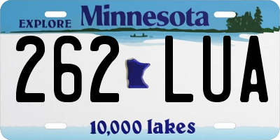MN license plate 262LUA