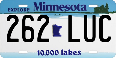 MN license plate 262LUC